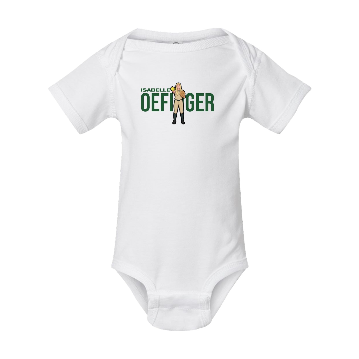 Baby Onesie — Player Name in White