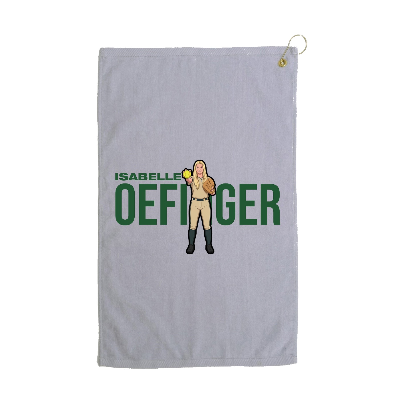 Golf Towel — Player Name in Grey