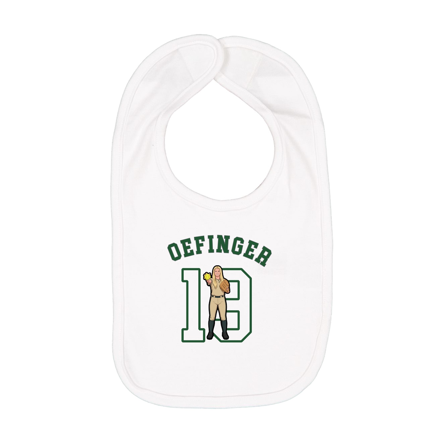 Infant Bib — Shirsey Arch in White