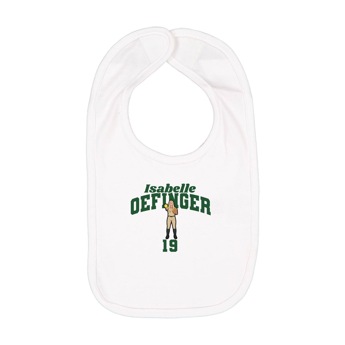 Infant Bib — Signature Arch in White