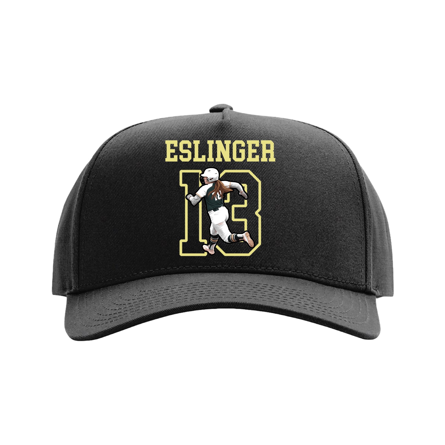 Full Fabric Five-Panel Champ Cap — Shirsey in Black