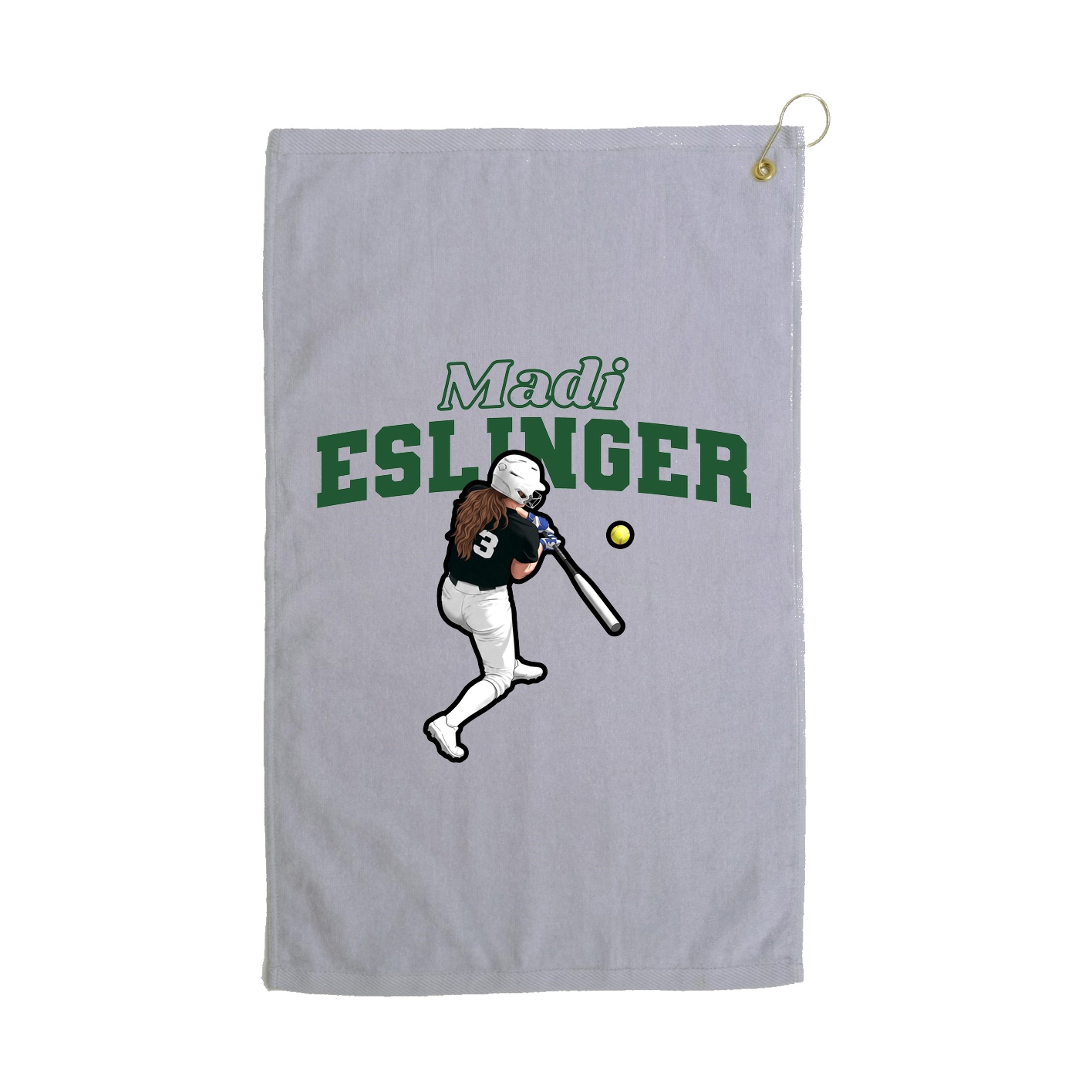 Golf Towel — Name Arch in Grey