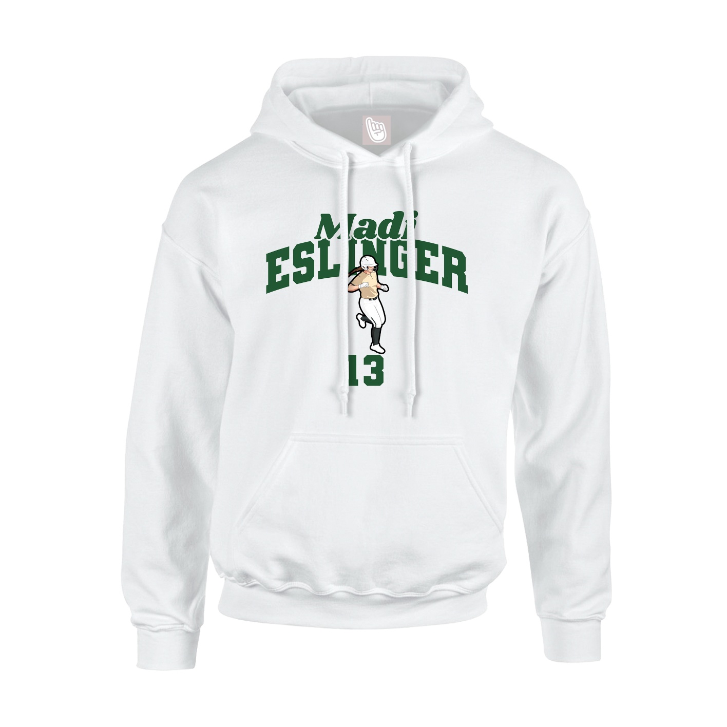 Hoodie — Signature Arch in White