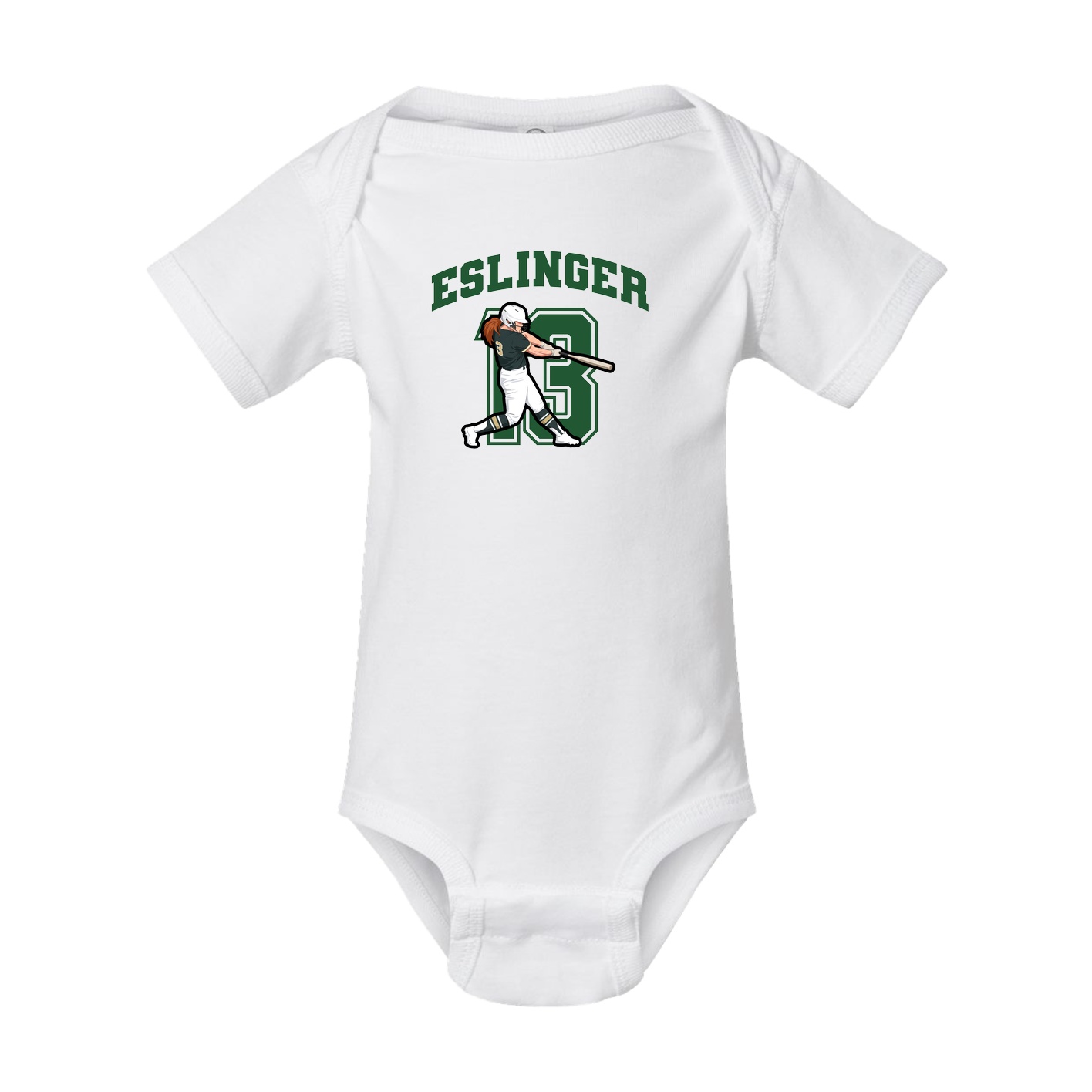 Baby Onesie — Number in White