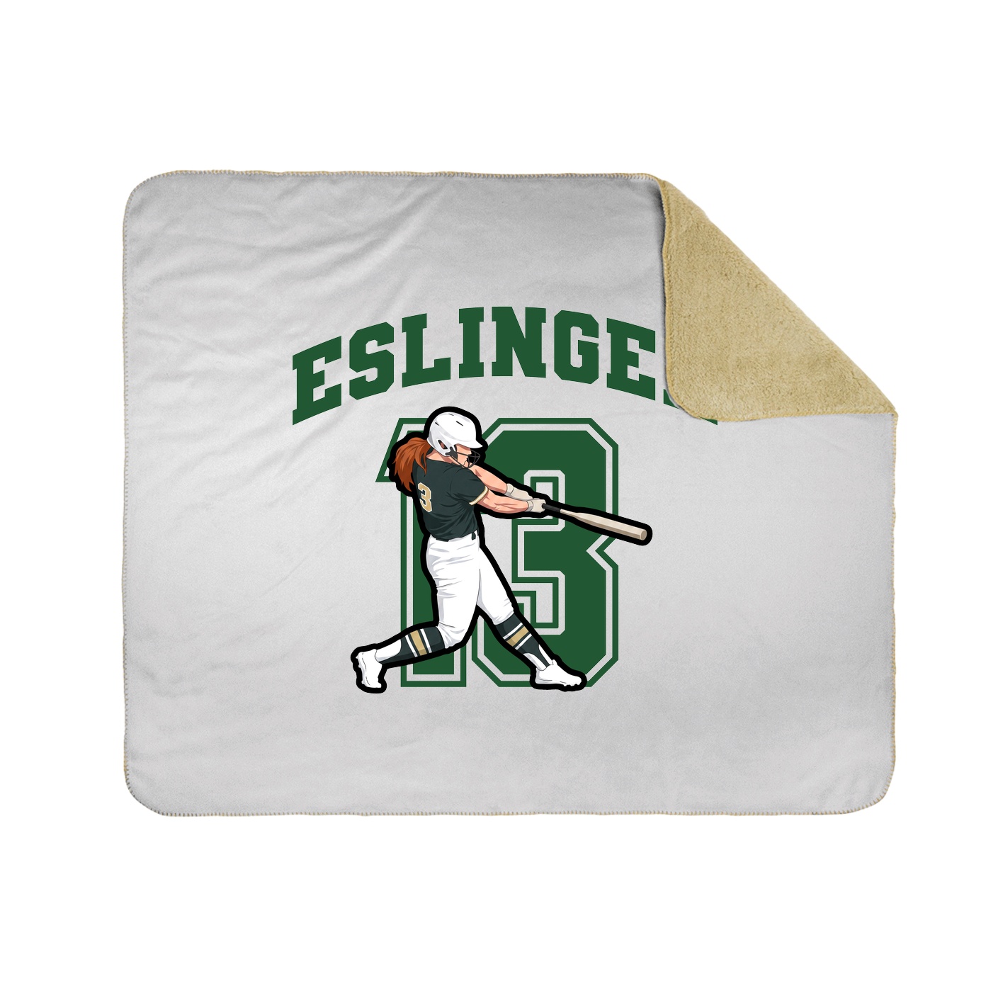 Throw Blanket — Number in White