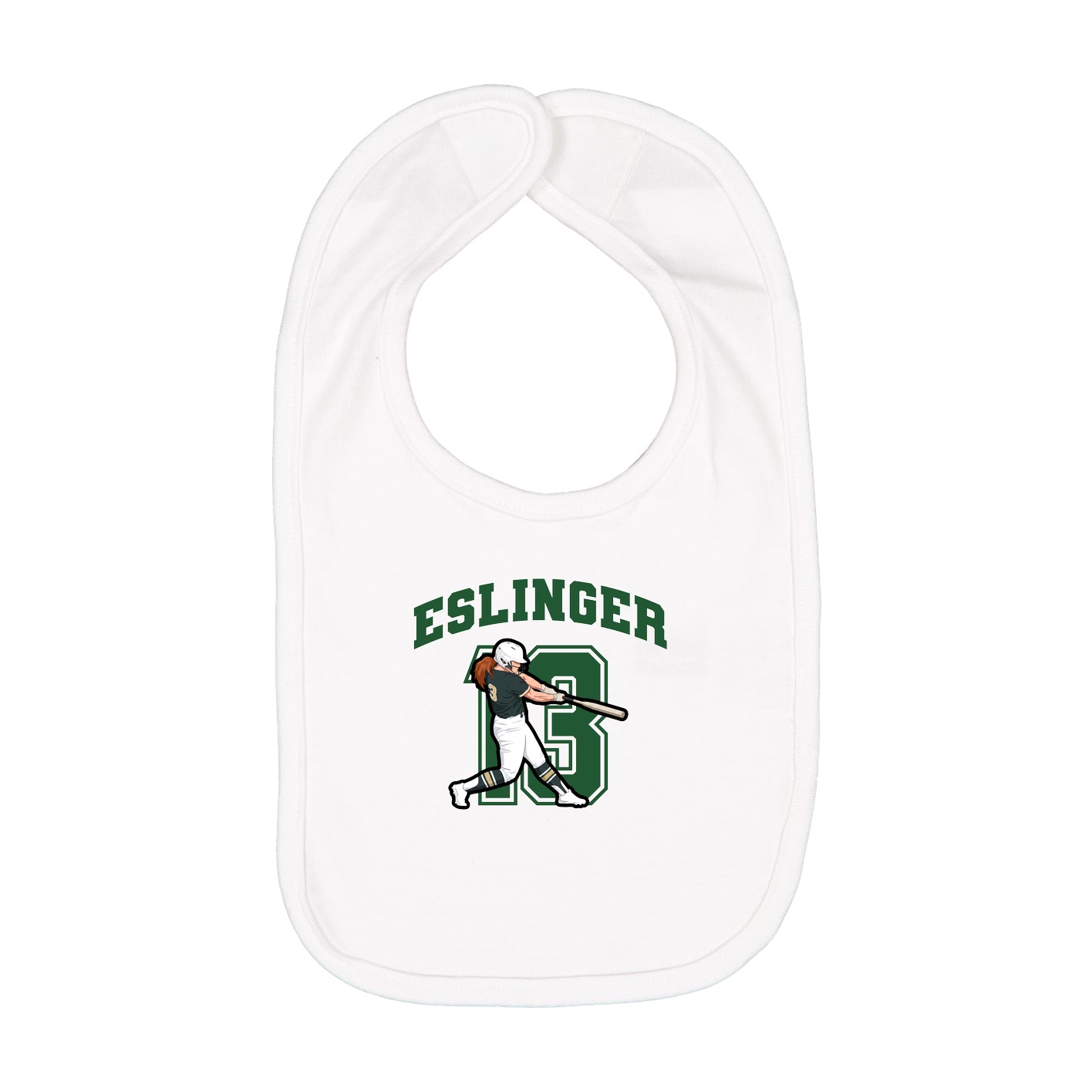 Infant Bib — Number in White