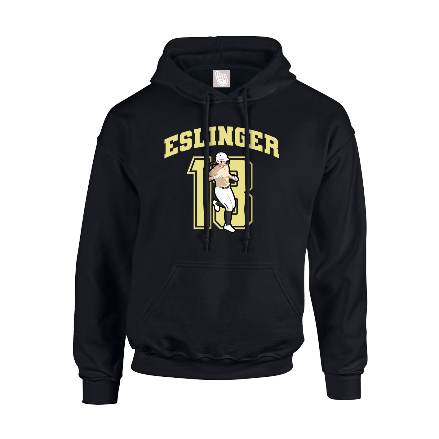 Youth Hoodie — Number in Black