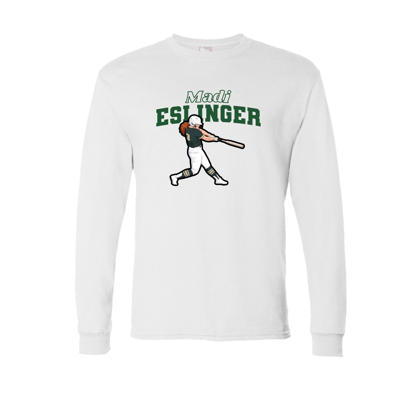 Long Sleeve Tee — Name Arch in White