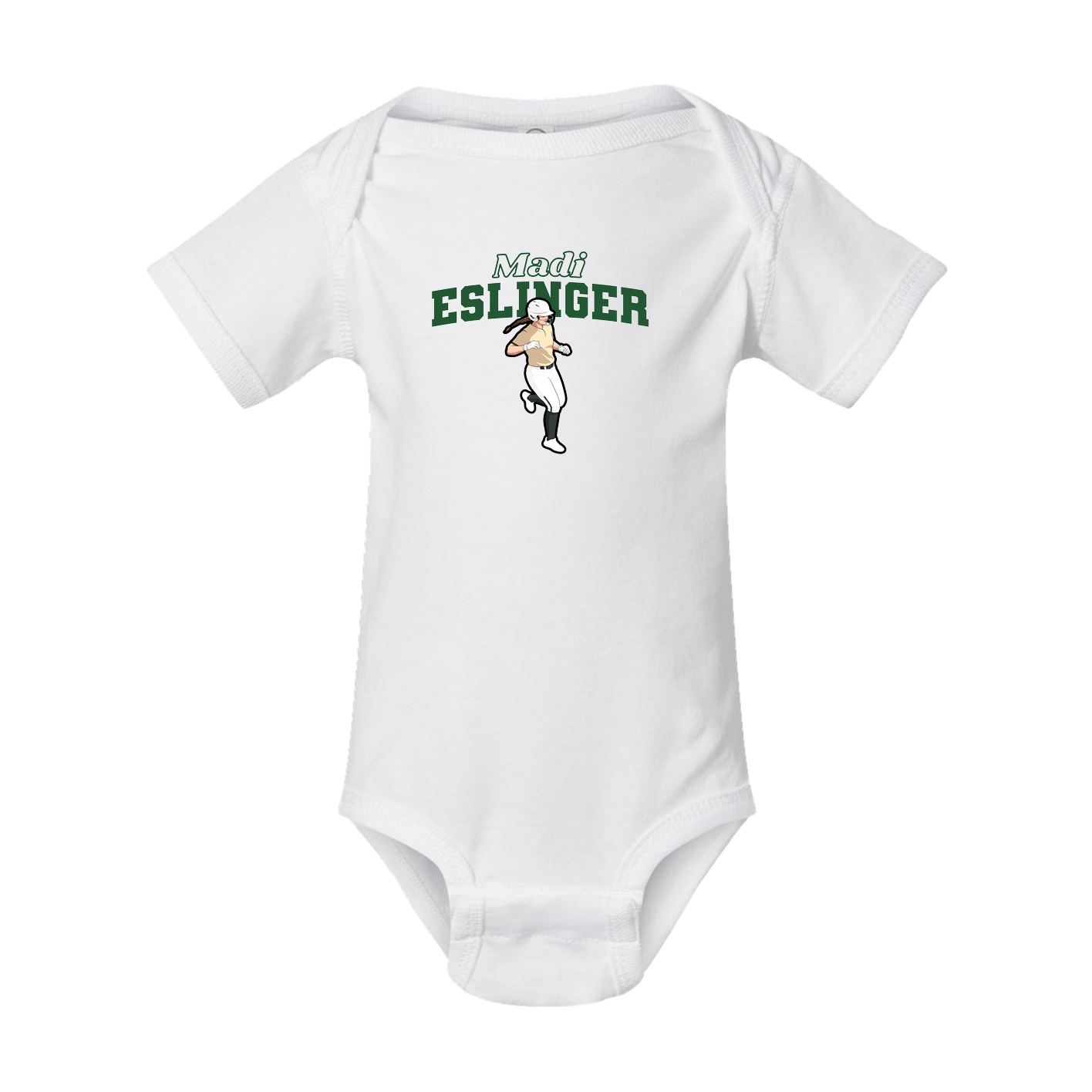 Baby Onesie — Name Arch in White