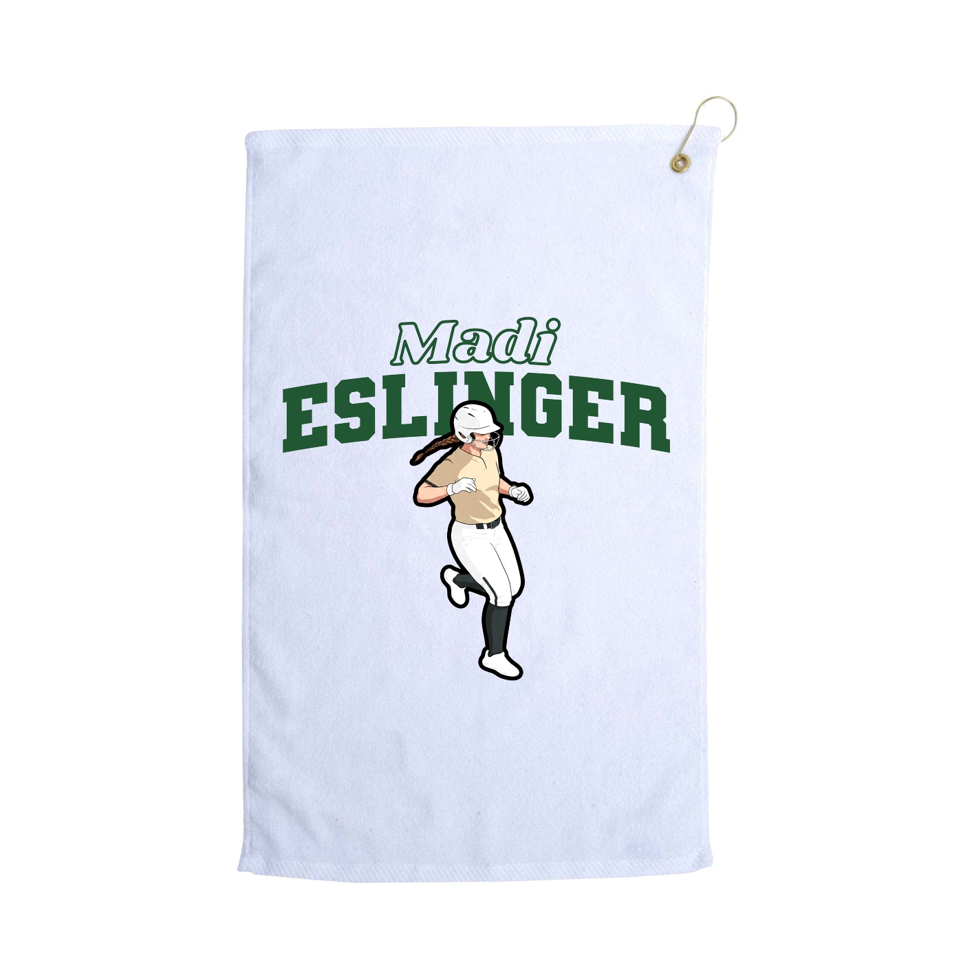 Golf Towel — Name Arch in White