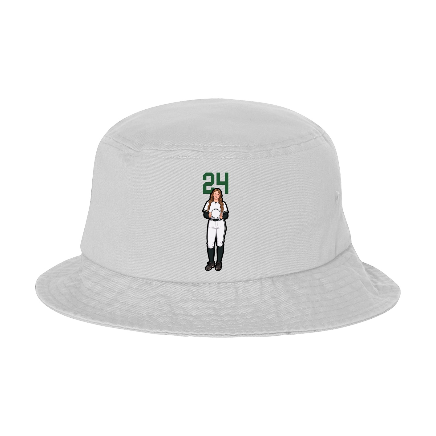 Bucket Cap — Number Top in White