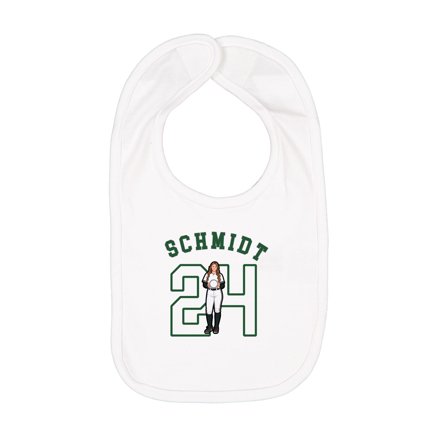 Infant Bib — Shirsey Arch in White