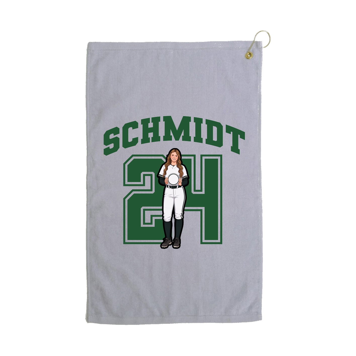 Golf Towel — Number in Grey