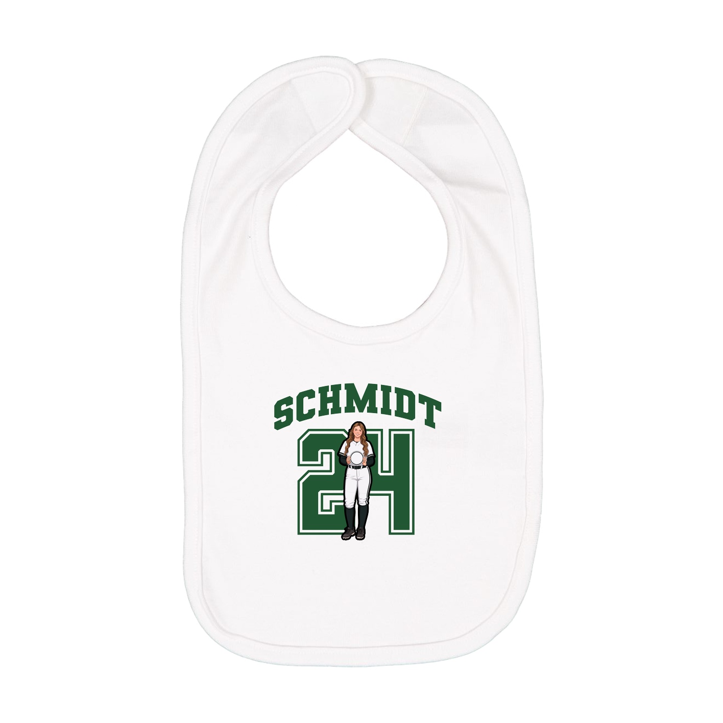 Infant Bib — Number in White