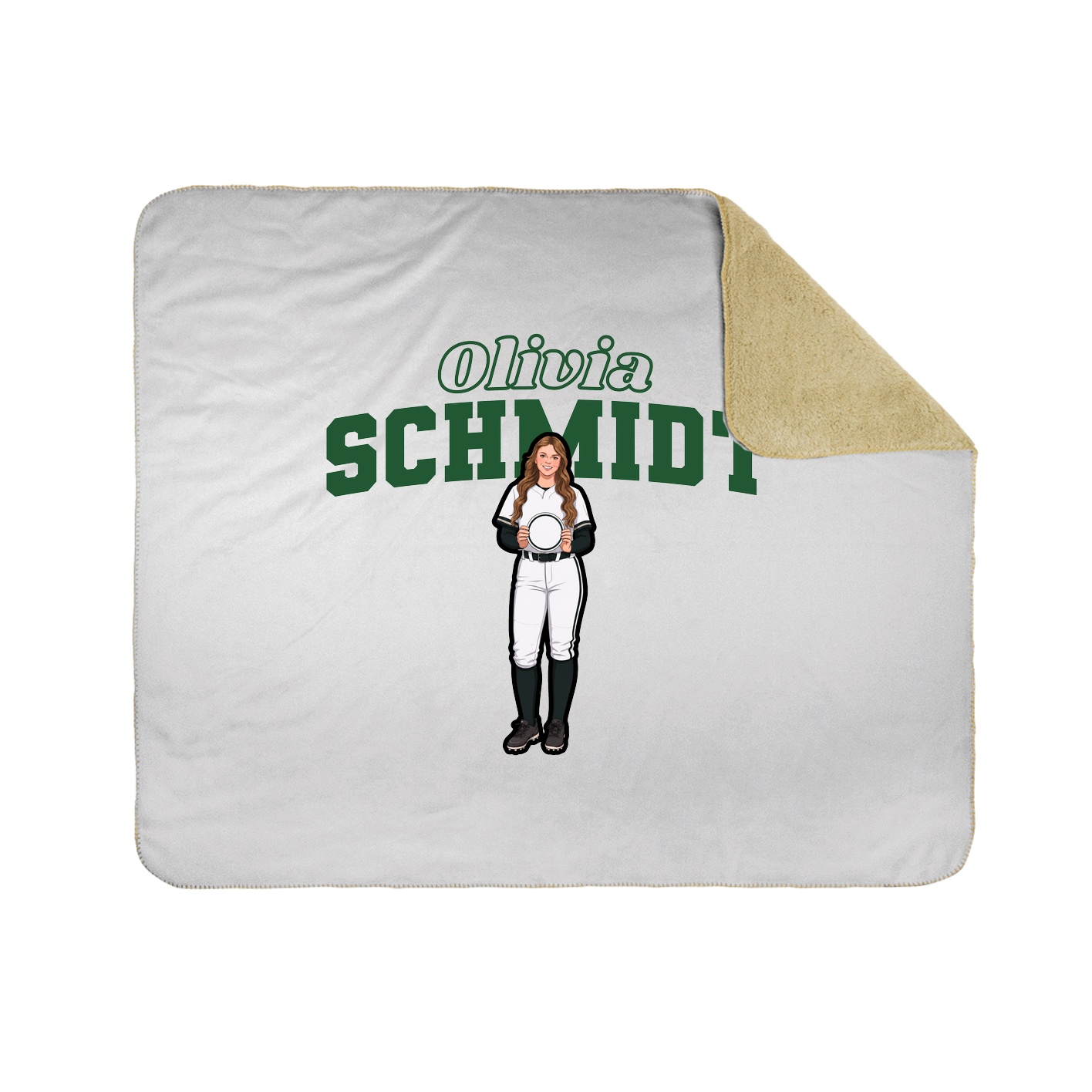 Throw Blanket — Name Arch in White
