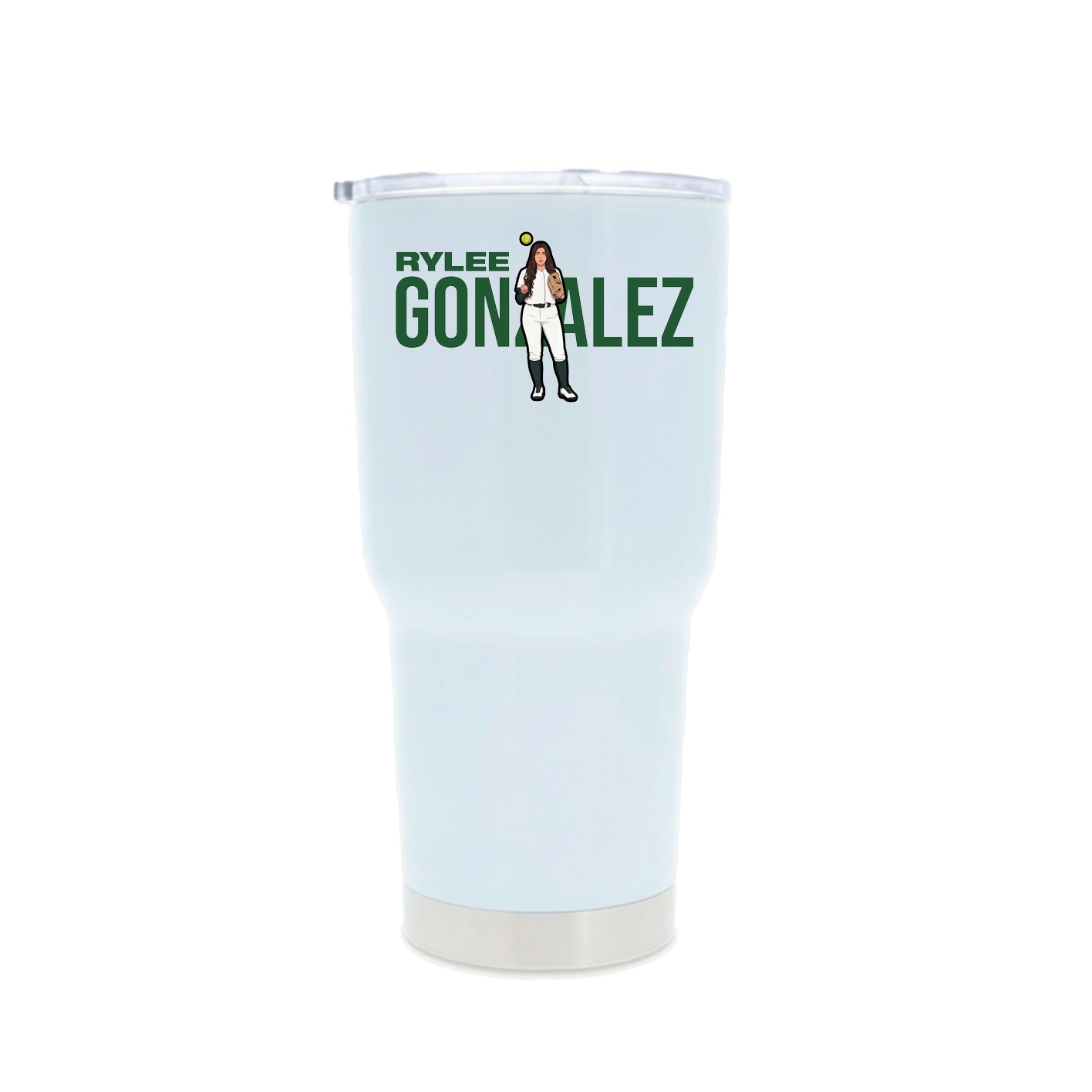 30oz Stainless Steel Tumbler — Player Name in White