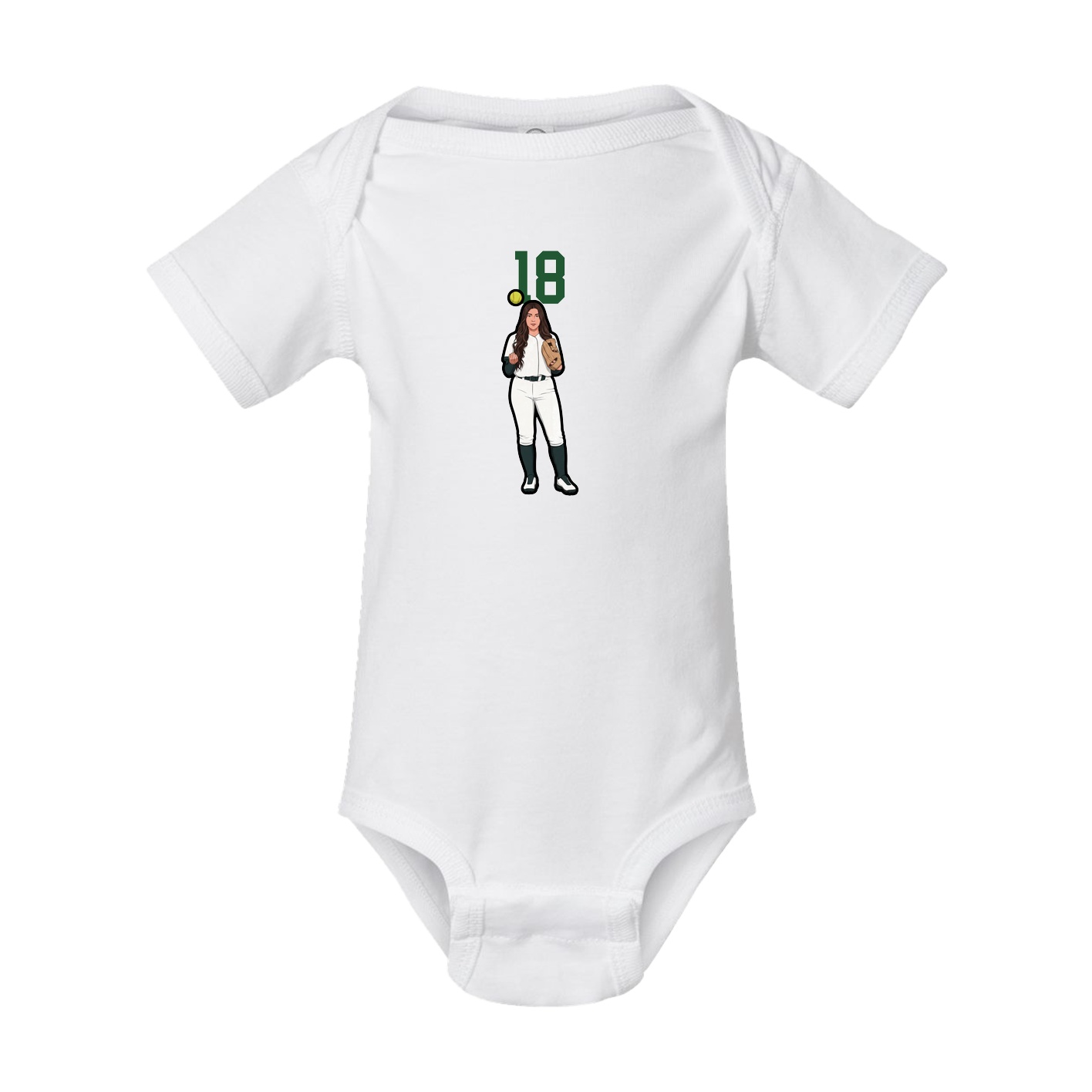 Baby Onesie — Number Top in White