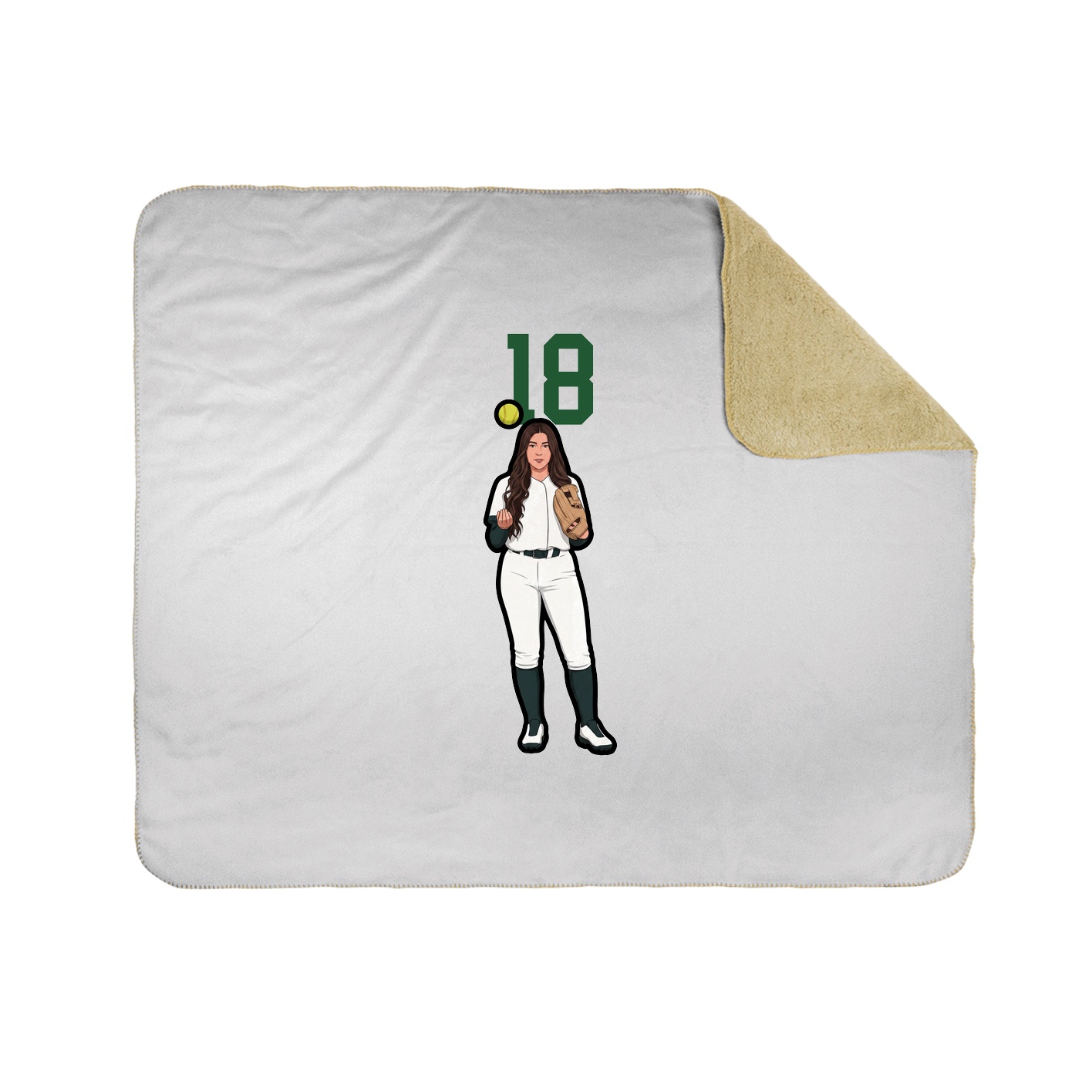 Throw Blanket — Number Top in White