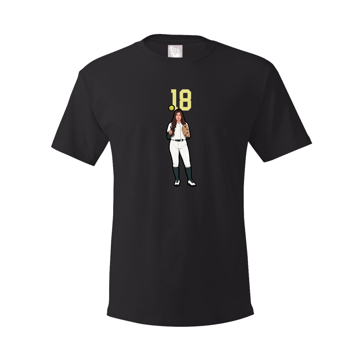 Youth Tee — Number Top in Black