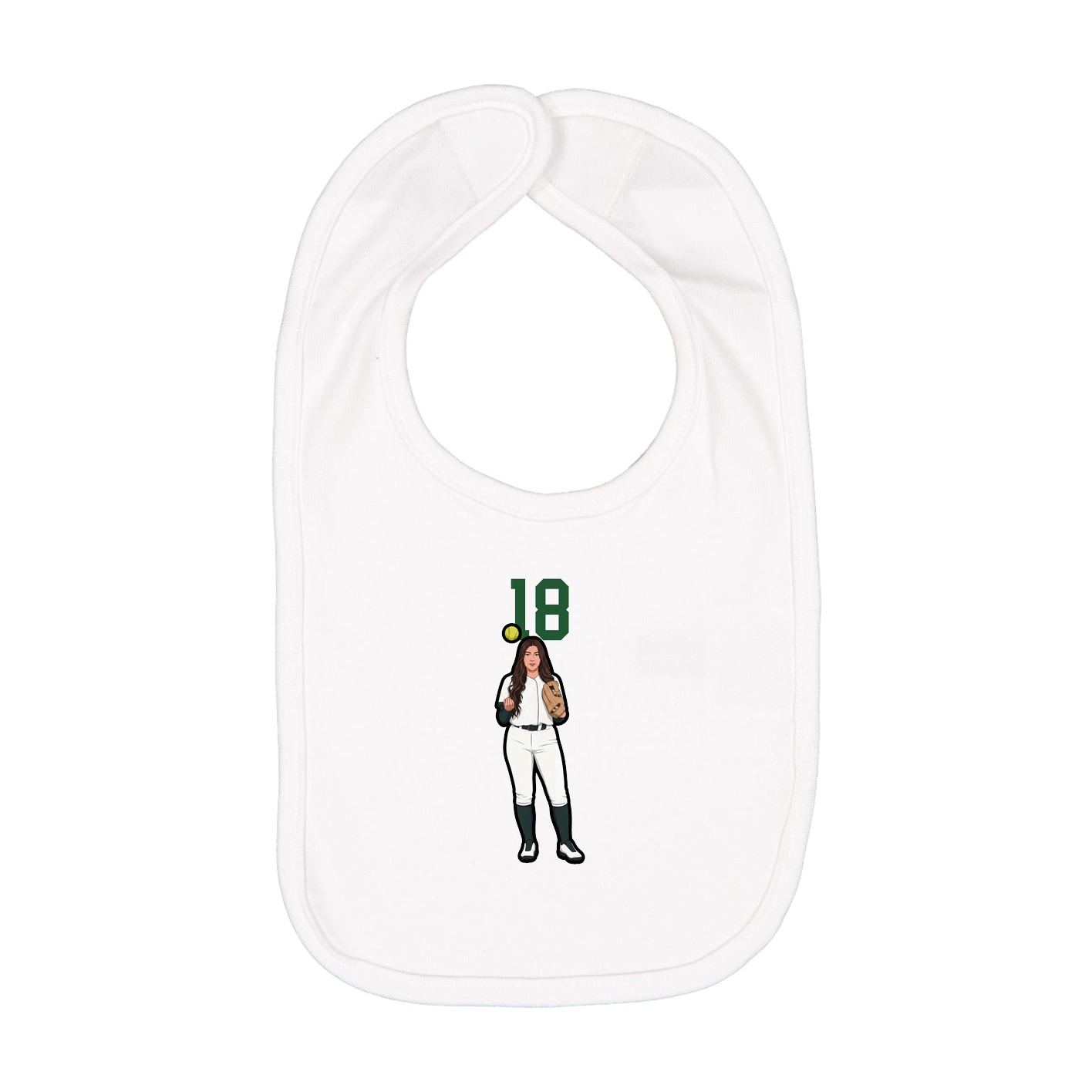 Infant Bib — Number Top in White
