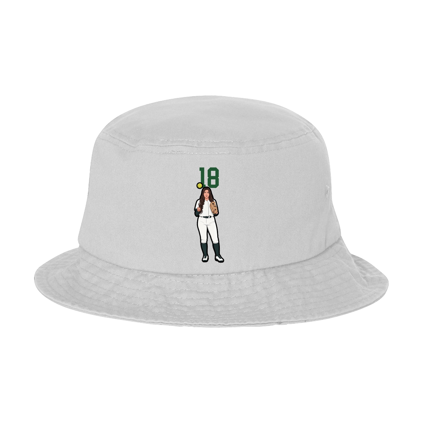 Bucket Cap — Number Top in White
