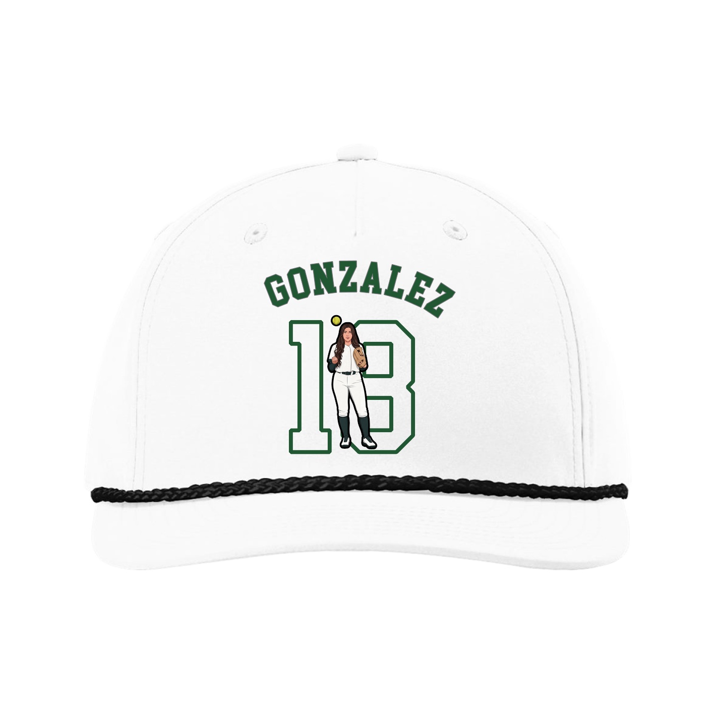 Five-Panel Classic Rope Cap — Shirsey Arch in White