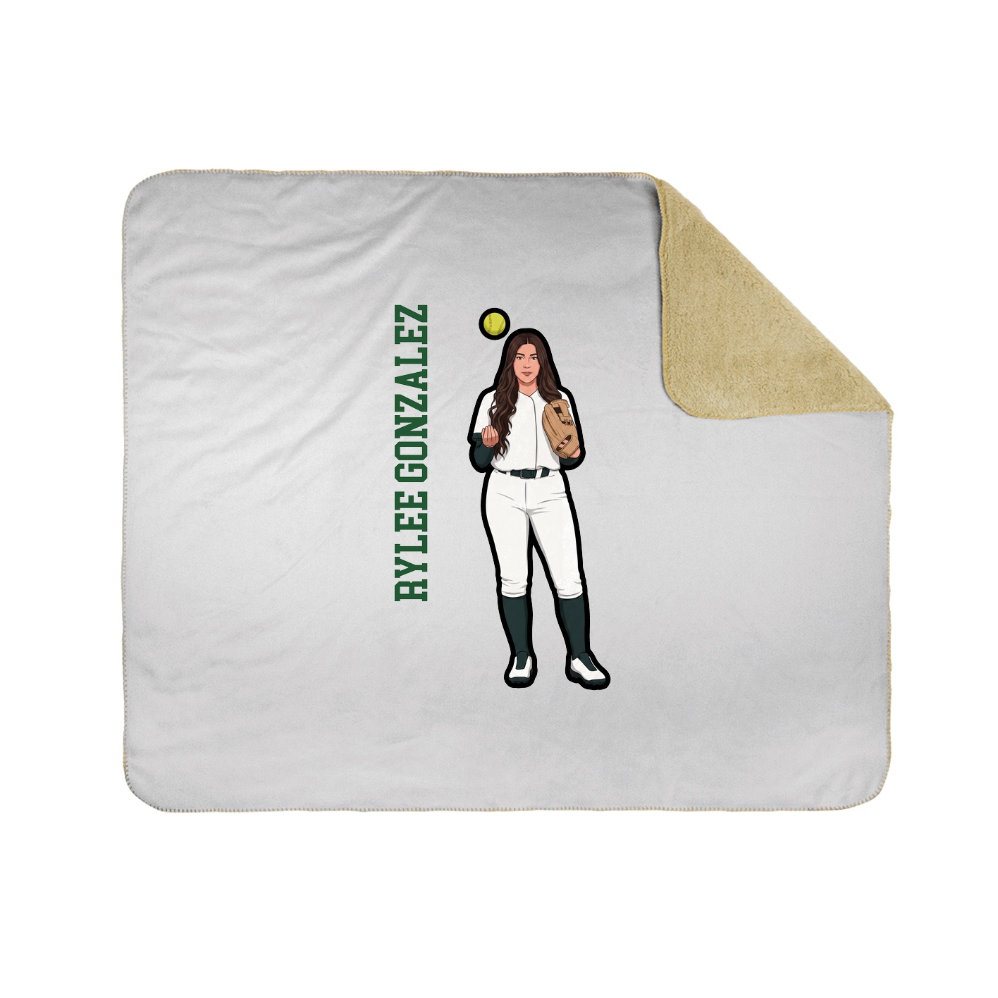 Throw Blanket — Name Vertical in White