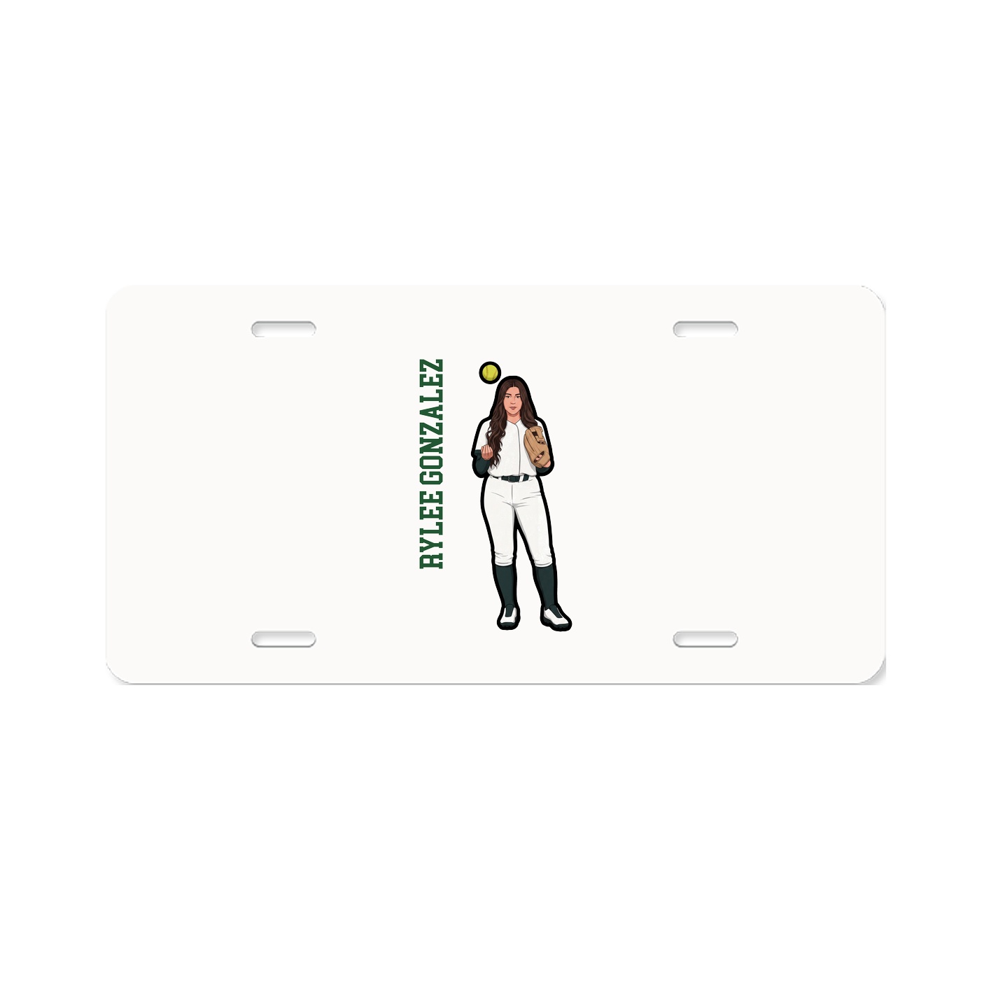 License Plate — Name Vertical in Classic