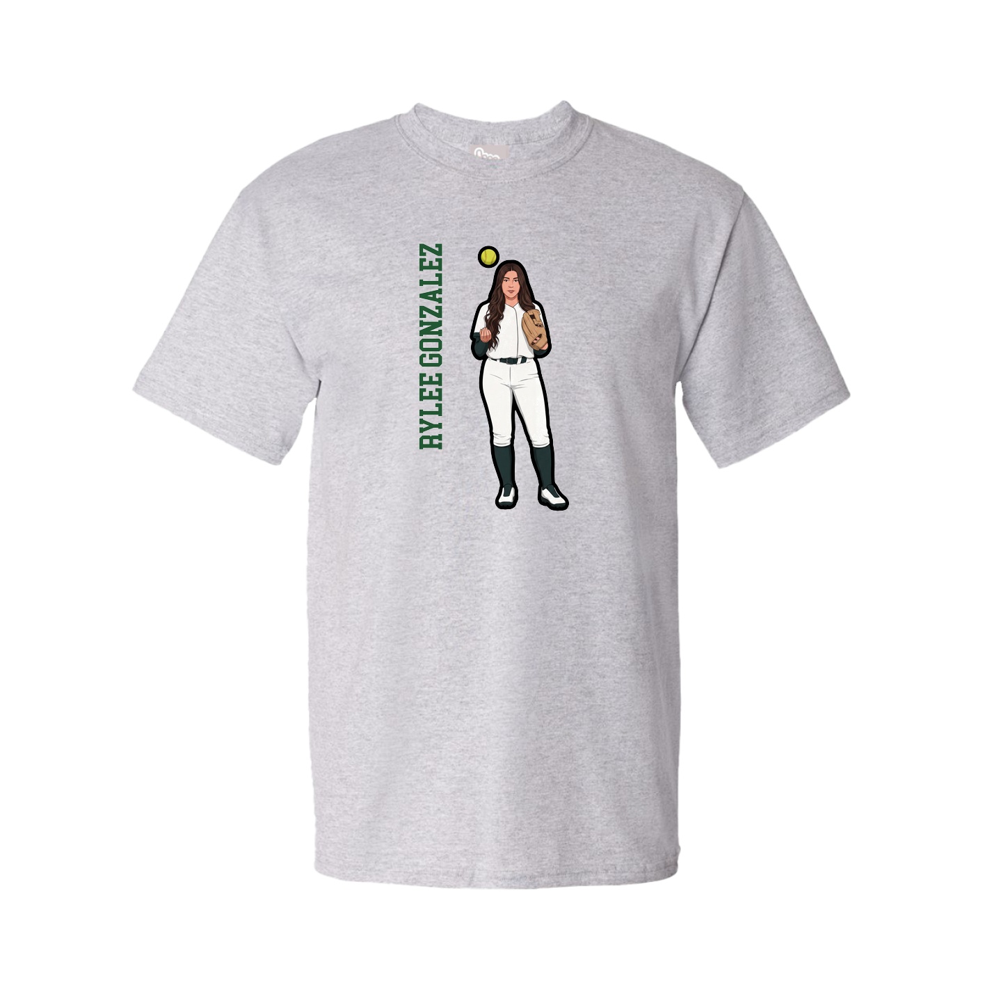 Tee — Name Vertical in Grey