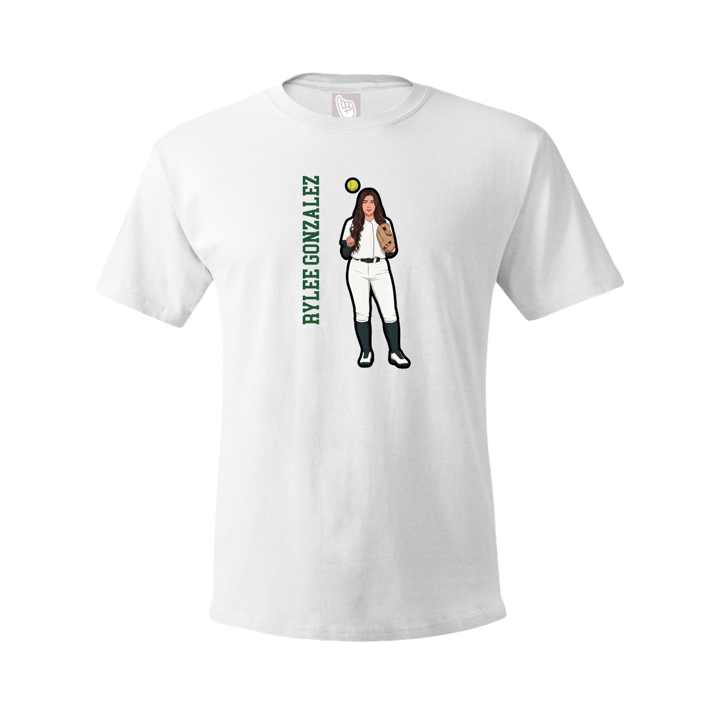 Youth Tee — Name Vertical in White