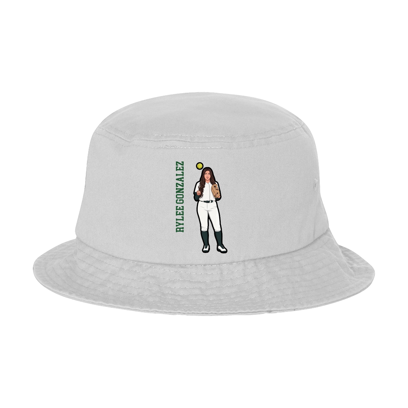 Bucket Cap — Name Vertical in White