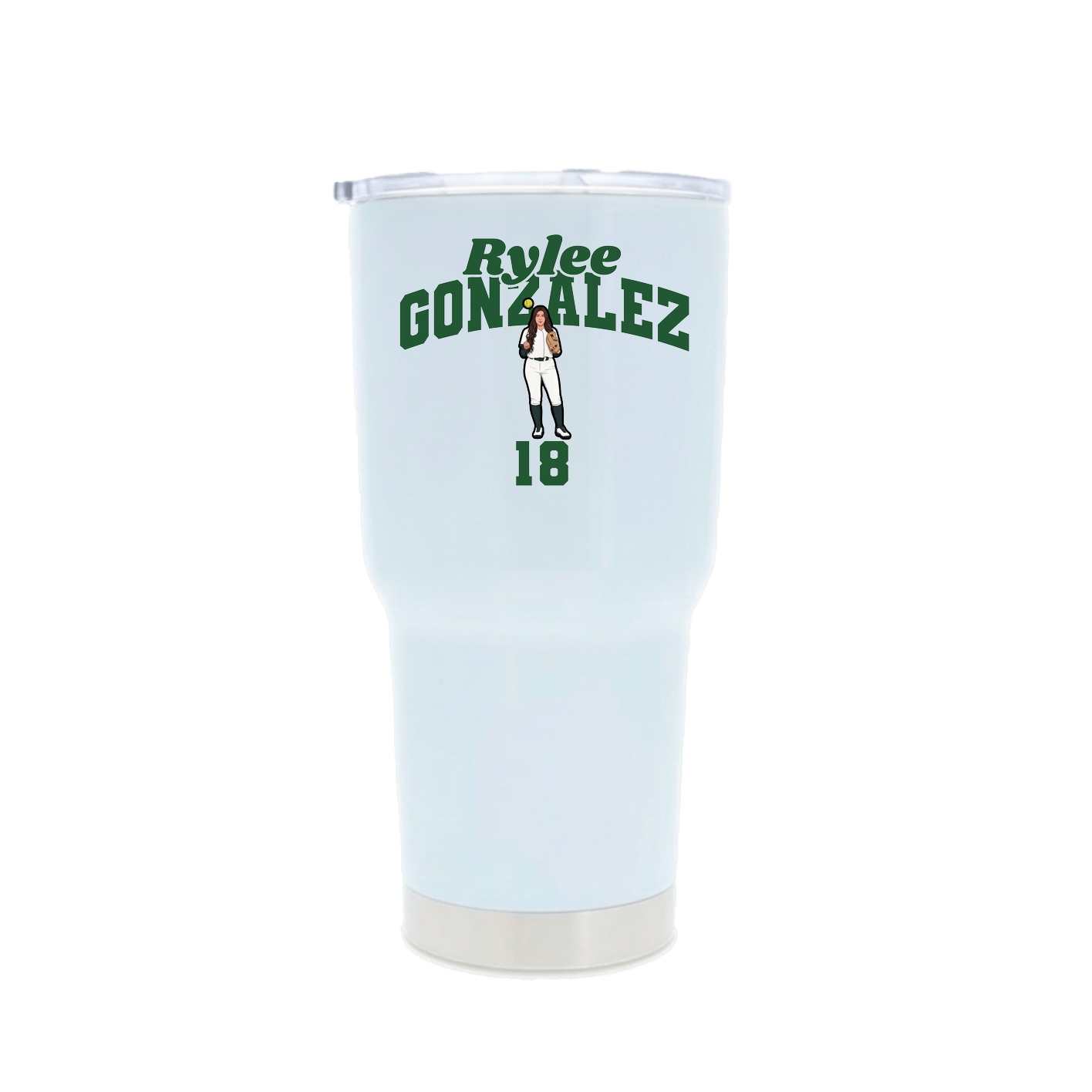 30oz Stainless Steel Tumbler — Signature Arch in White