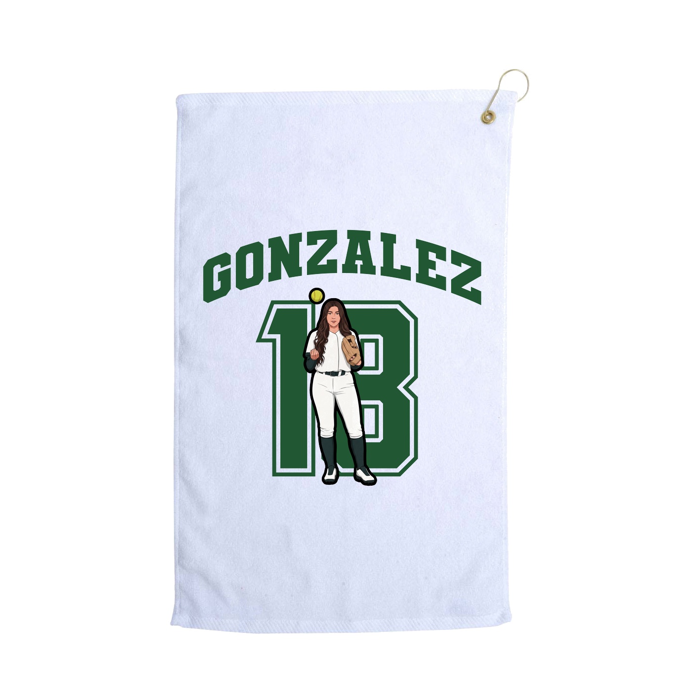 Golf Towel — Number in White