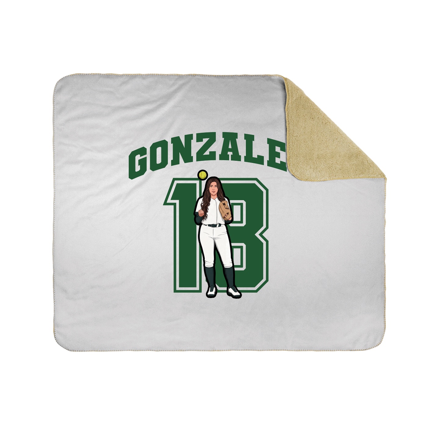 Throw Blanket — Number in White