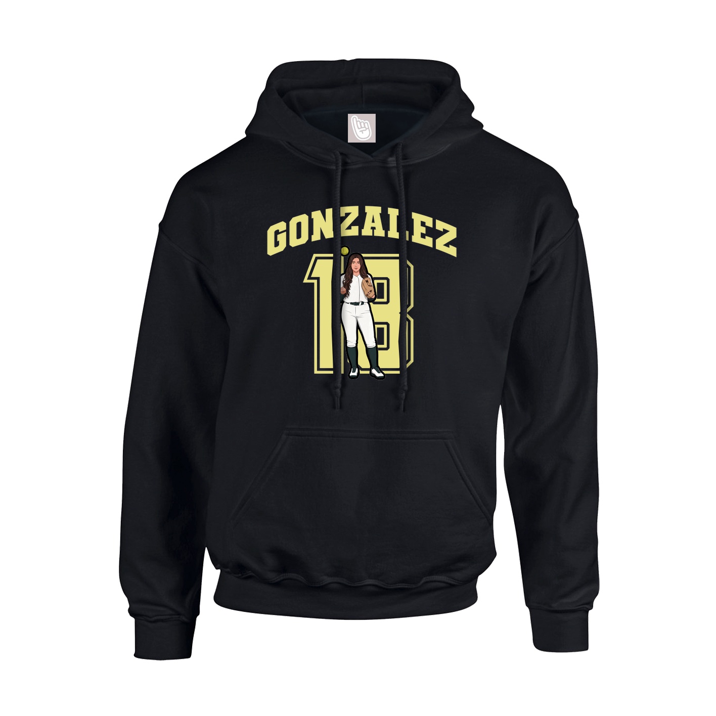 Youth Hoodie — Number in Black