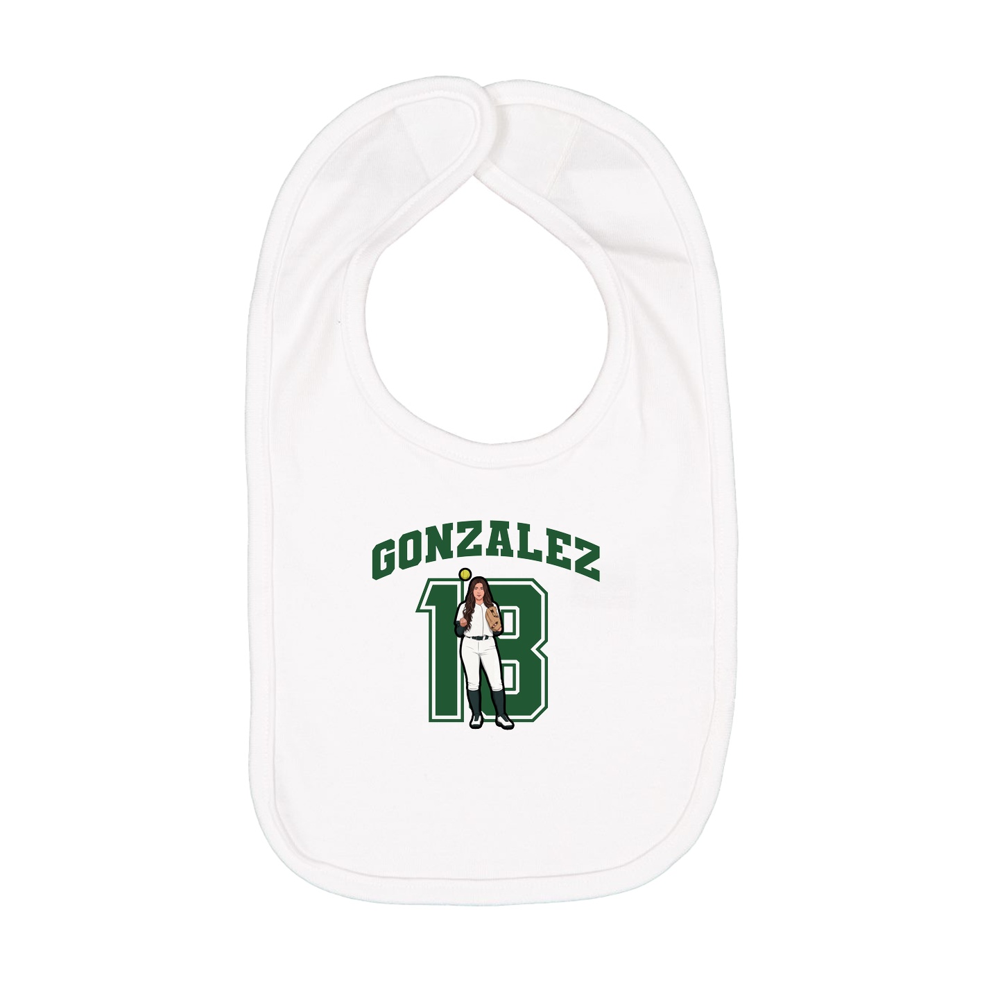 Infant Bib — Number in White