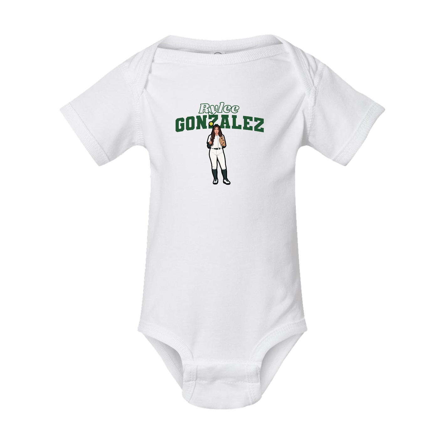 Baby Onesie — Name Arch in White