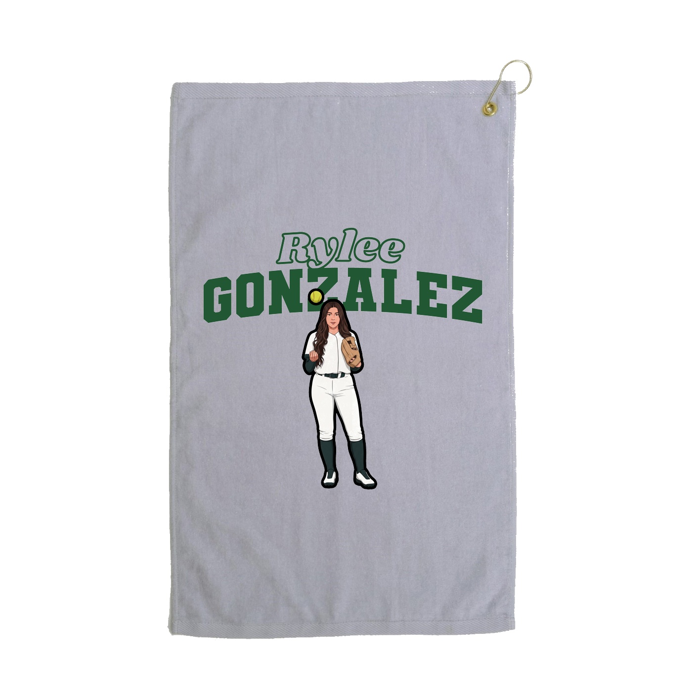 Golf Towel — Name Arch in Grey