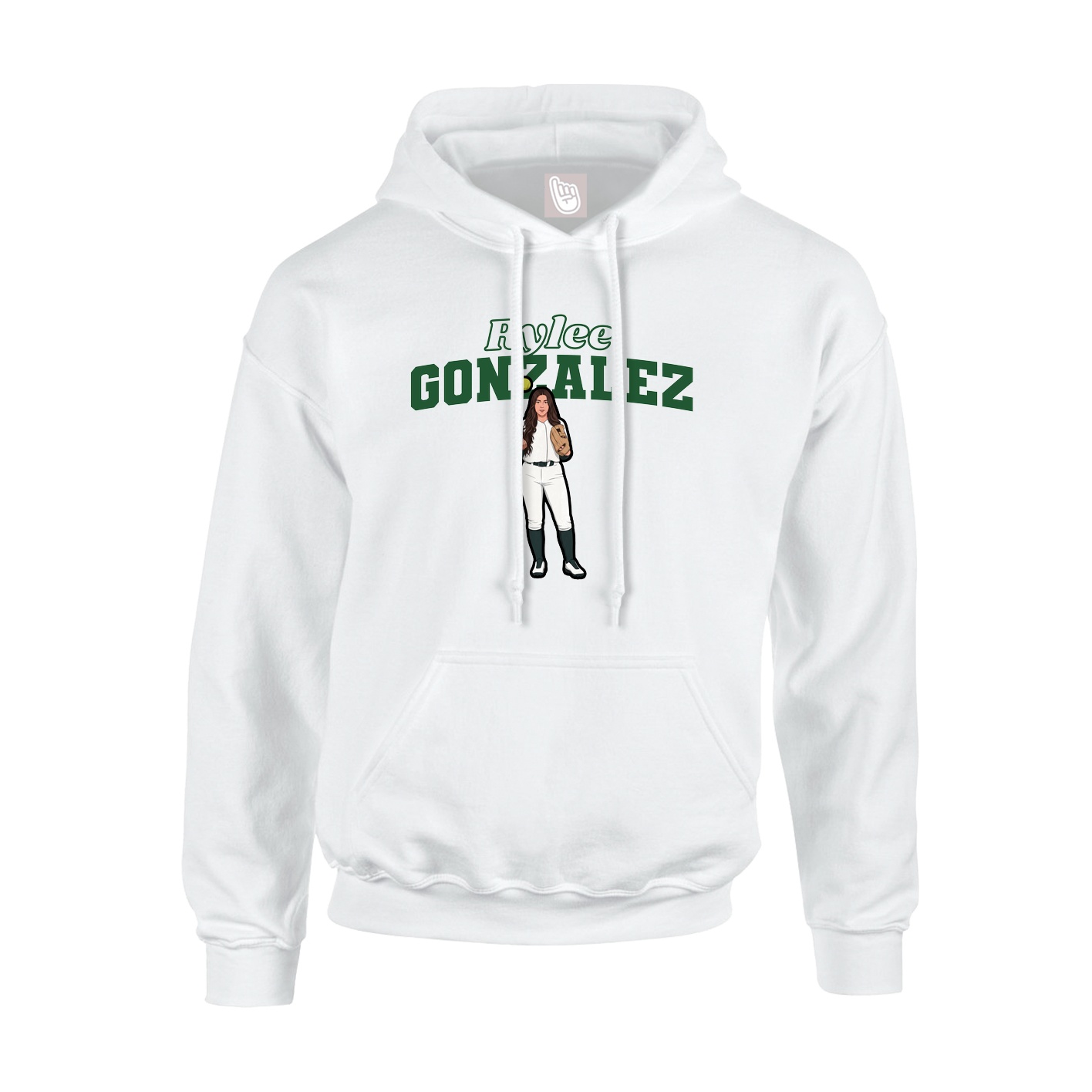 Hoodie — Name Arch in White