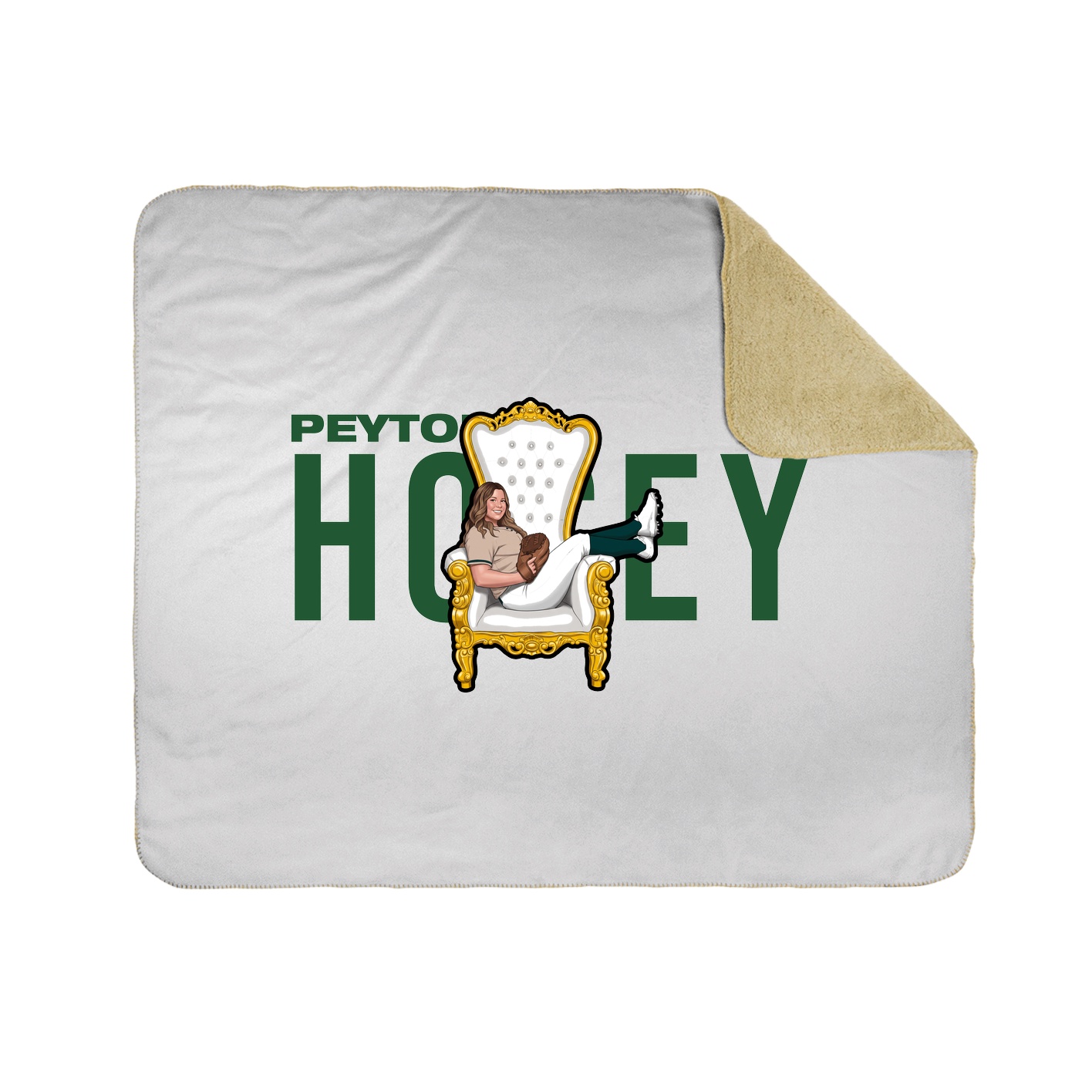 Throw Blanket — Player Name in White
