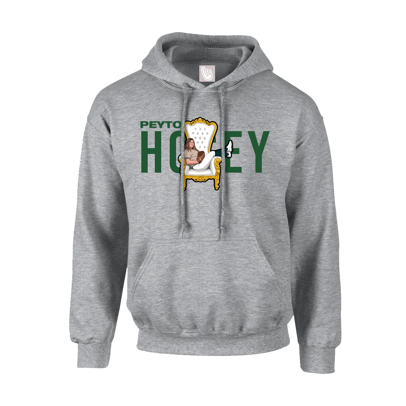 Youth Hoodie — Player Name in Grey