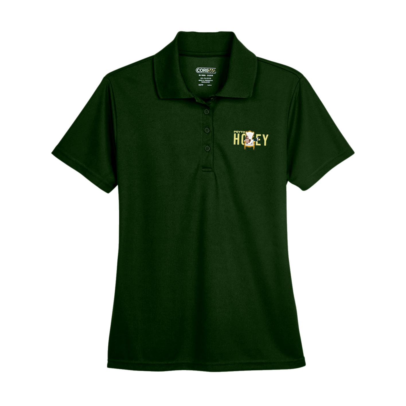 Womens Performance Polo — Player Name in Green