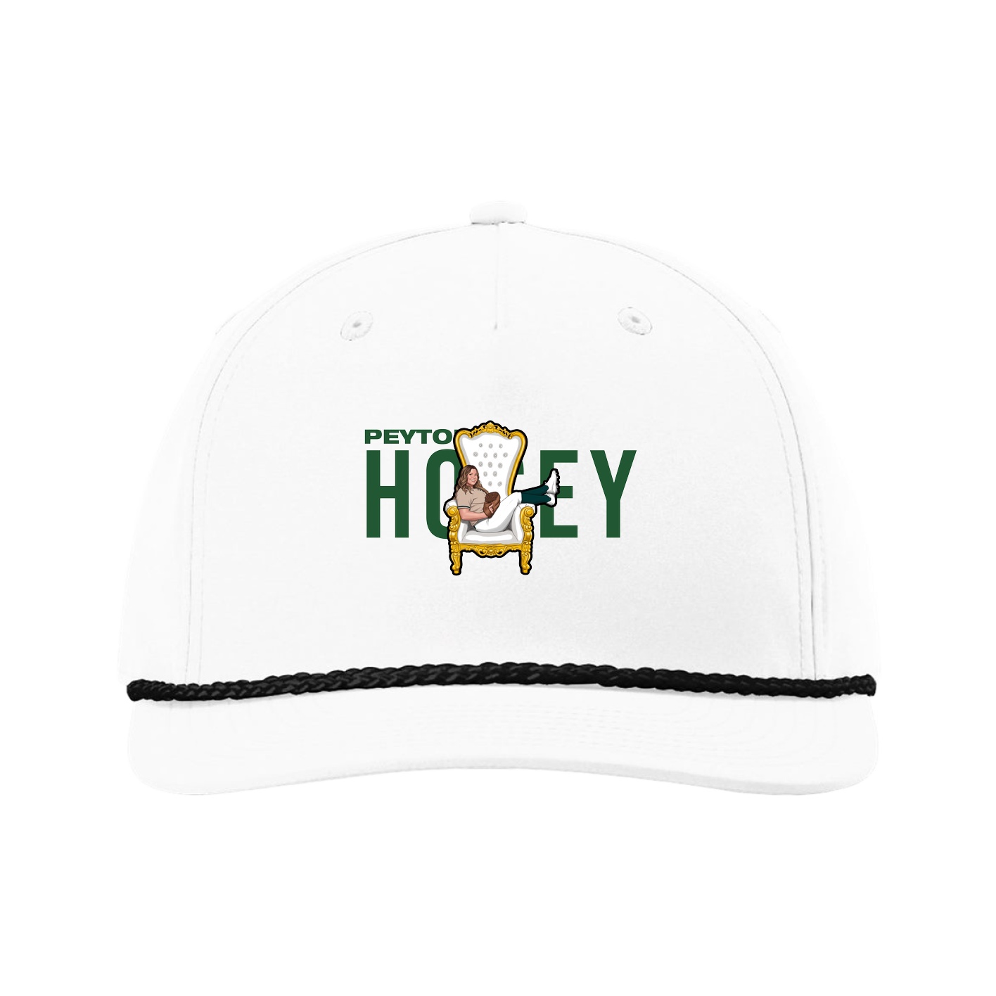 Five-Panel Classic Rope Cap — Player Name in White