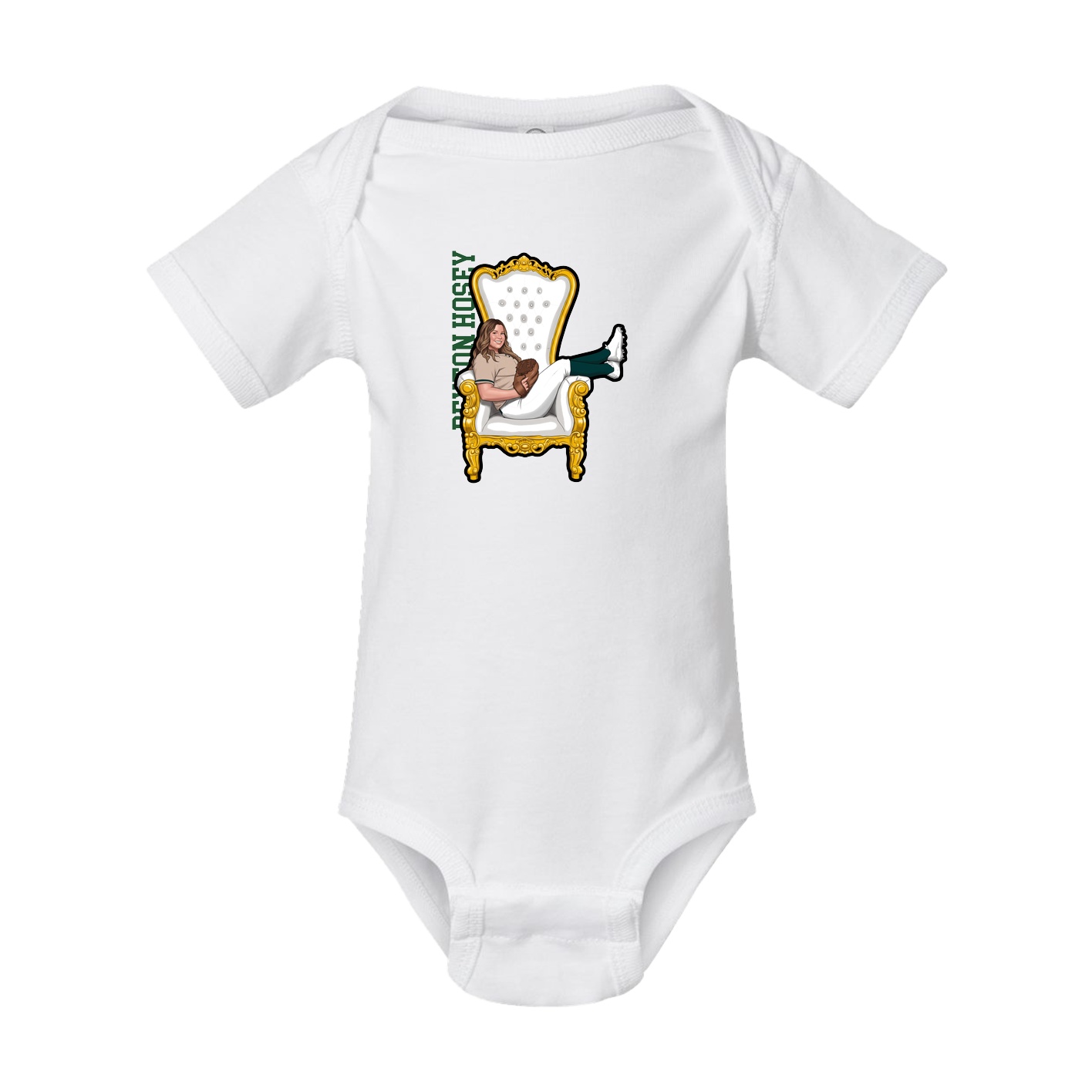 Baby Onesie — Name Vertical in White