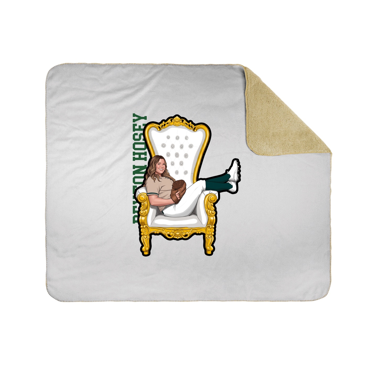 Throw Blanket — Name Vertical in White
