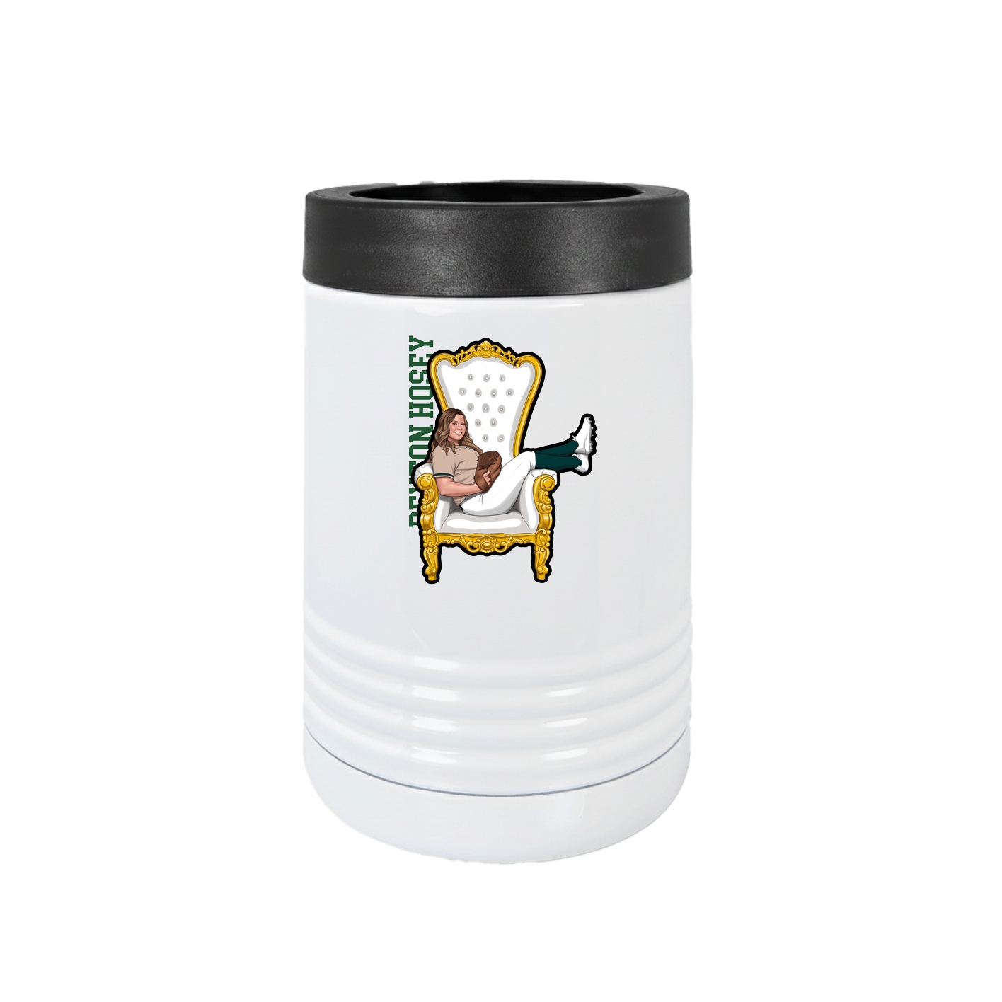 Beverage Holder — Name Vertical in White