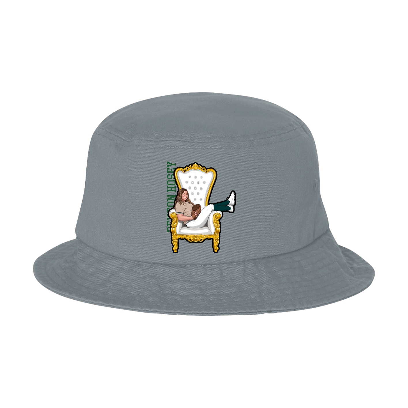 Bucket Cap — Name Vertical in Grey
