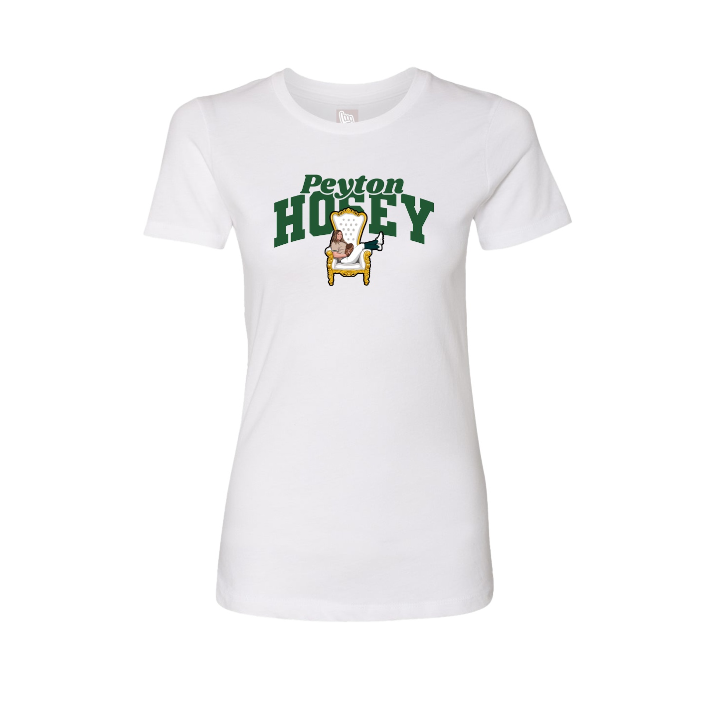 Fitted Women's Tee — Signature Arch in White