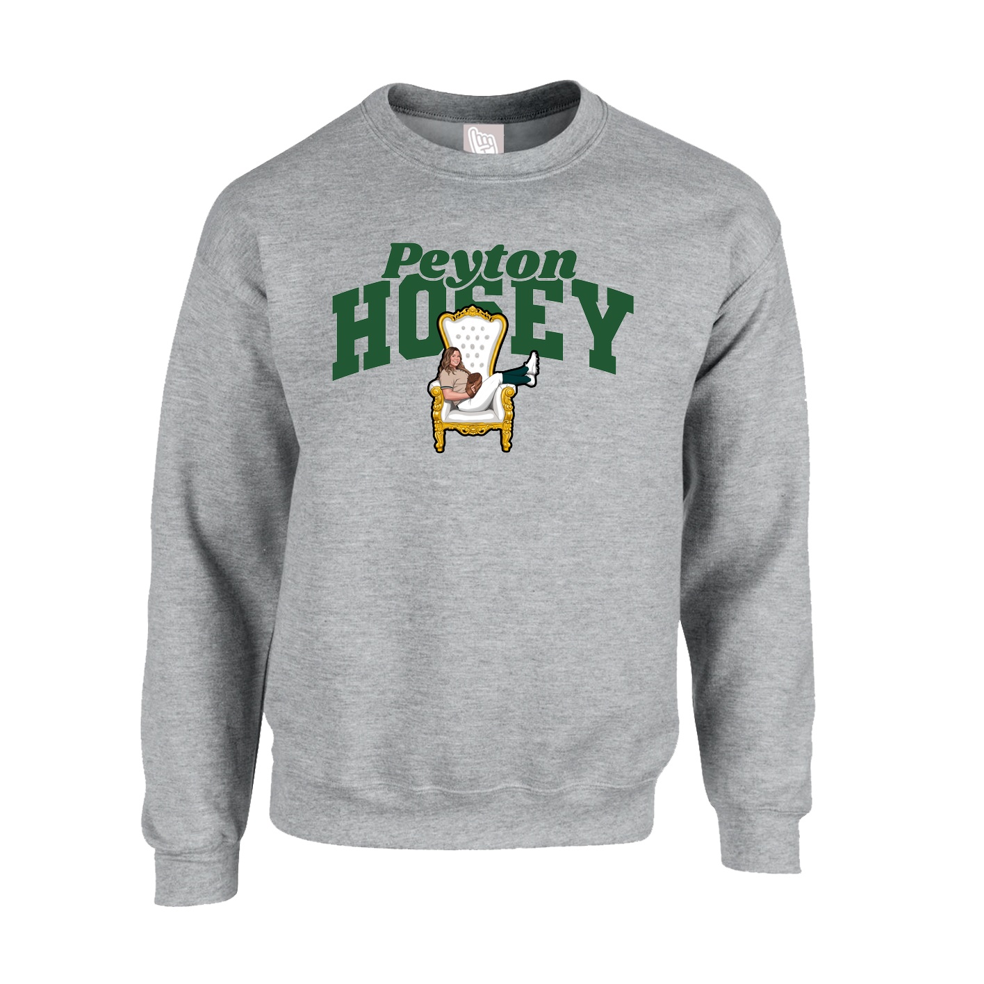 Fleece Crew — Signature Arch in Grey