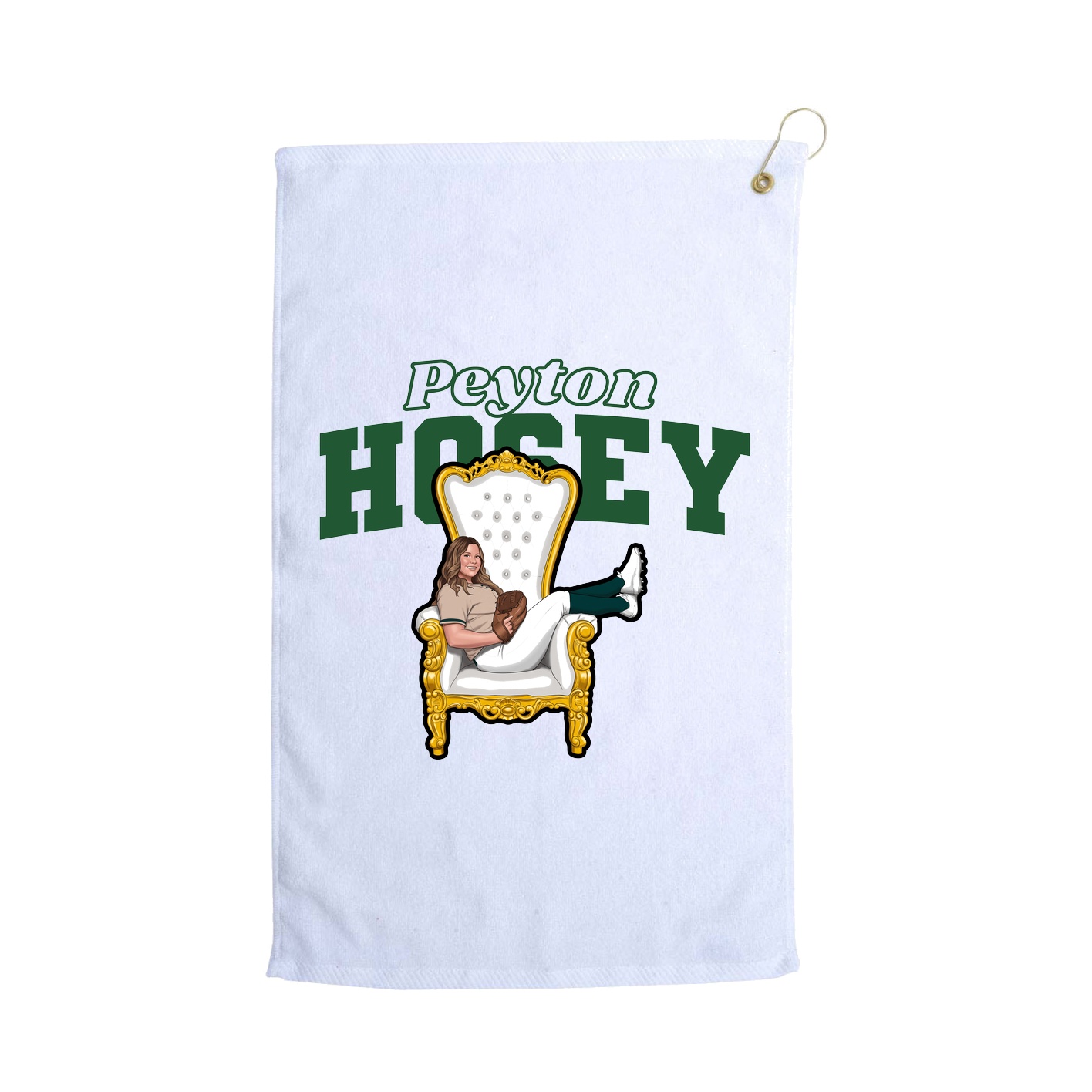 Golf Towel — Name Arch in White
